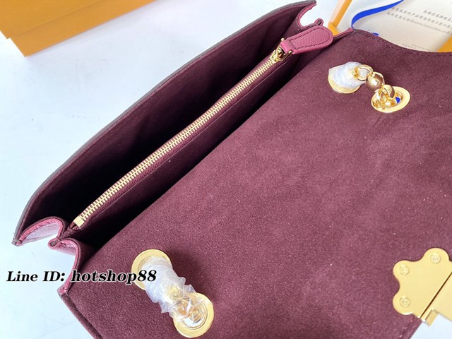 路易威登LV女包 晶片版 M41732 Victoire包袋 LV老花拼彩色小牛皮鏈條斜挎包 xxlv2790